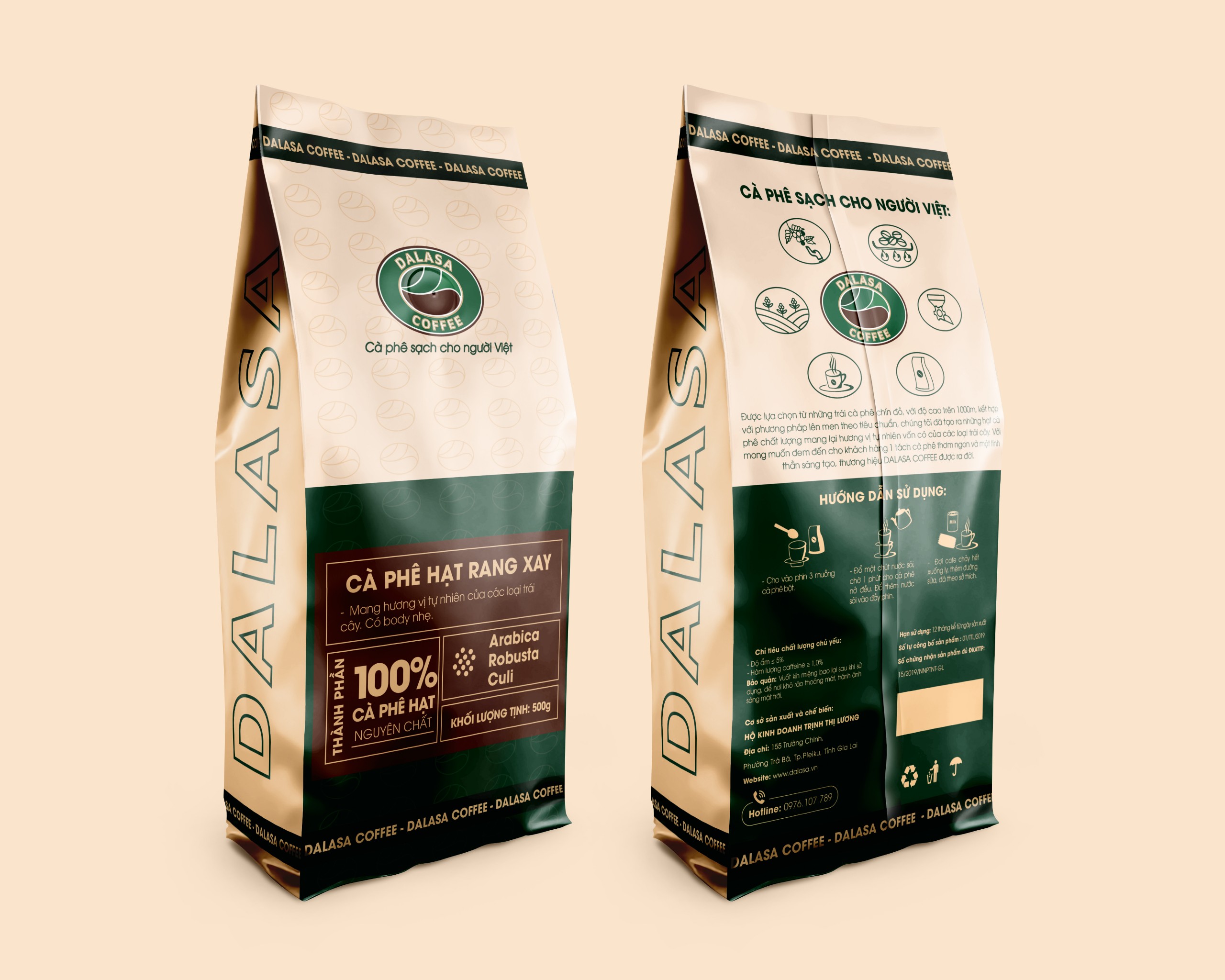 Cà phê hạt rang xay (Arabica Robusta Culi) 1kg